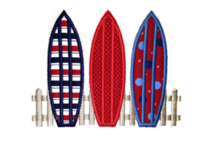 Review: 3 Surfboards on Fence Applique for Summer Projects